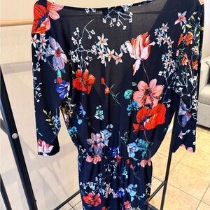 Kaileigh Black Dress with Floral Accents